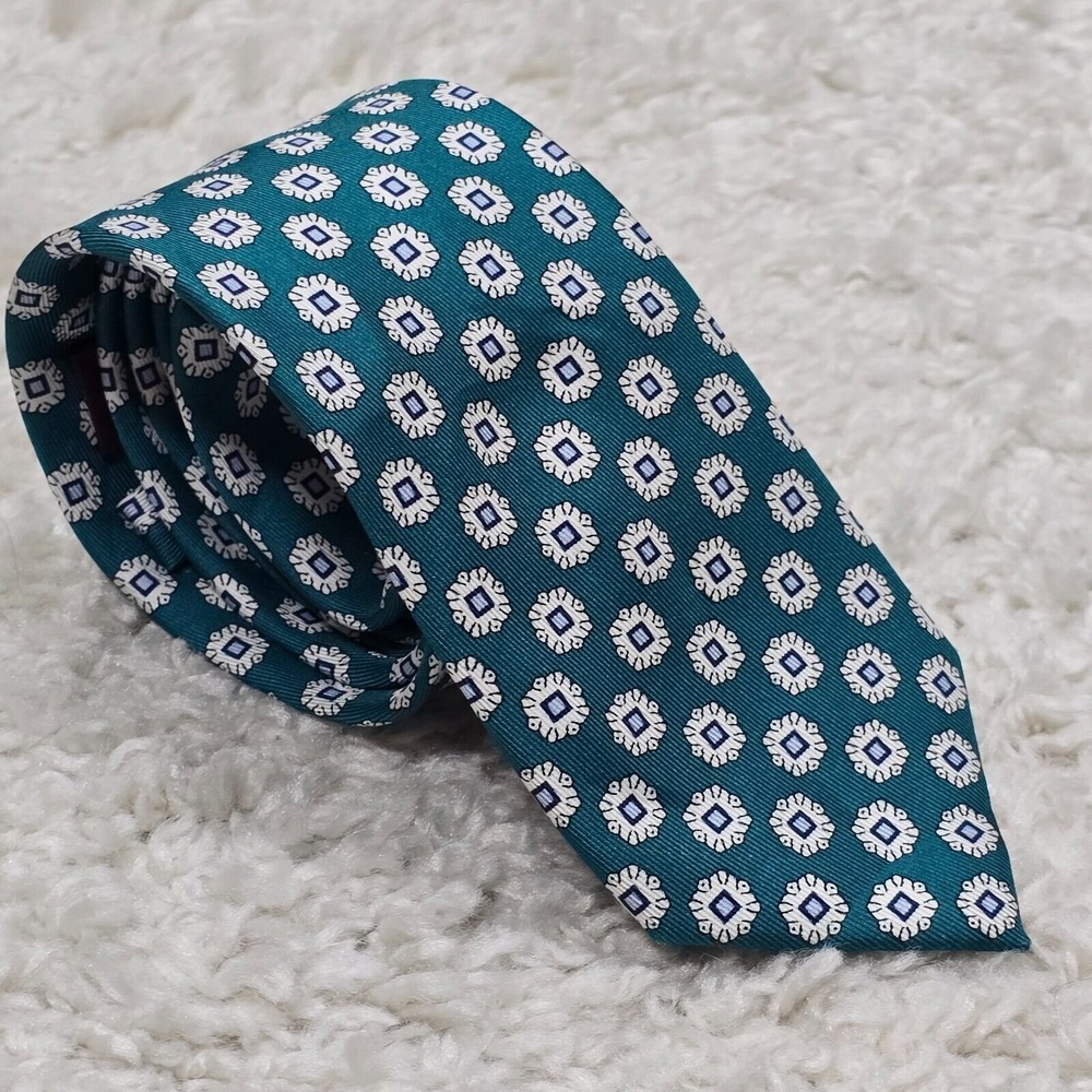 Charles Tyrwhitt Mens Blue Geometric Silk Neck Tie Modern Career‎ Professional